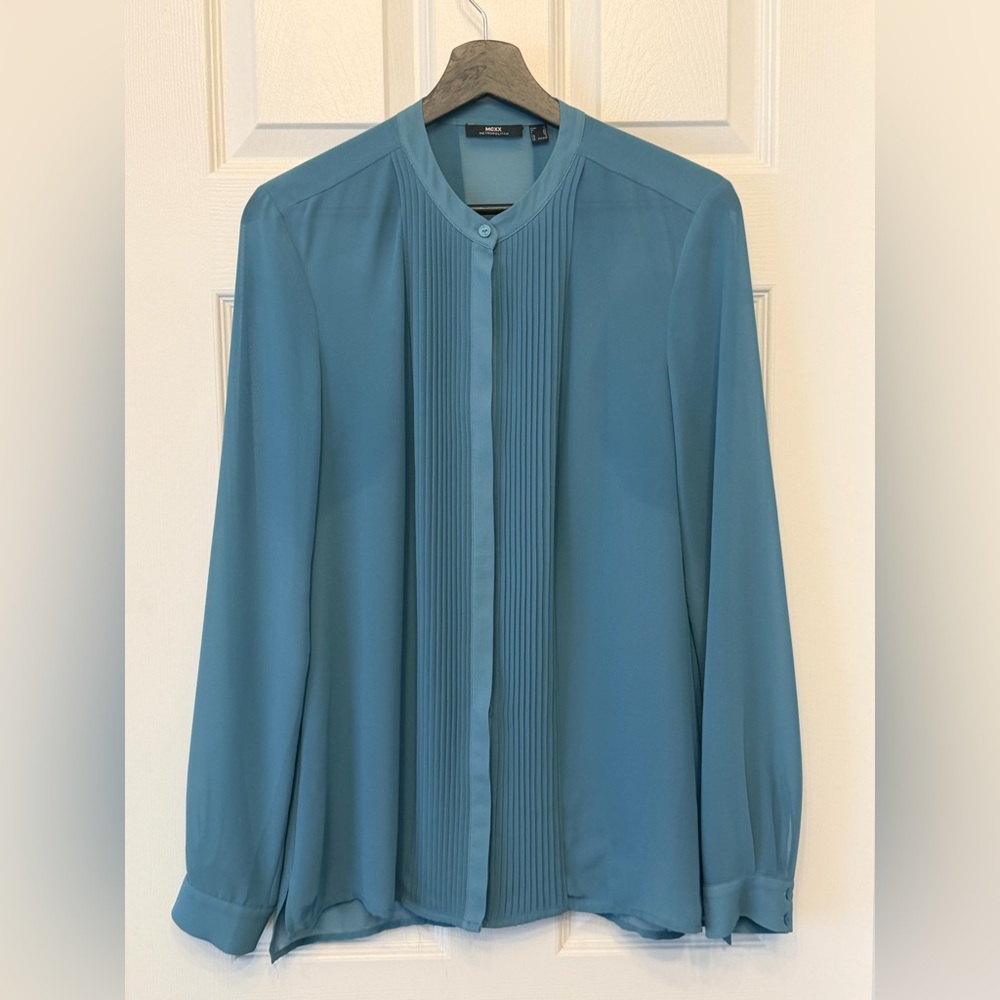Mexx Teal Pleated Women's Blouse